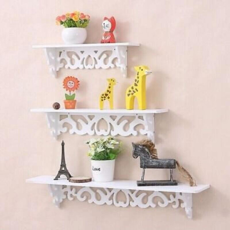 شلف طاقچه سه سایز دیواری طرح قلب جنس pvc درجه یک ضد آب مناسب برای انواع دیوار ها با نصب آسان ضد لک