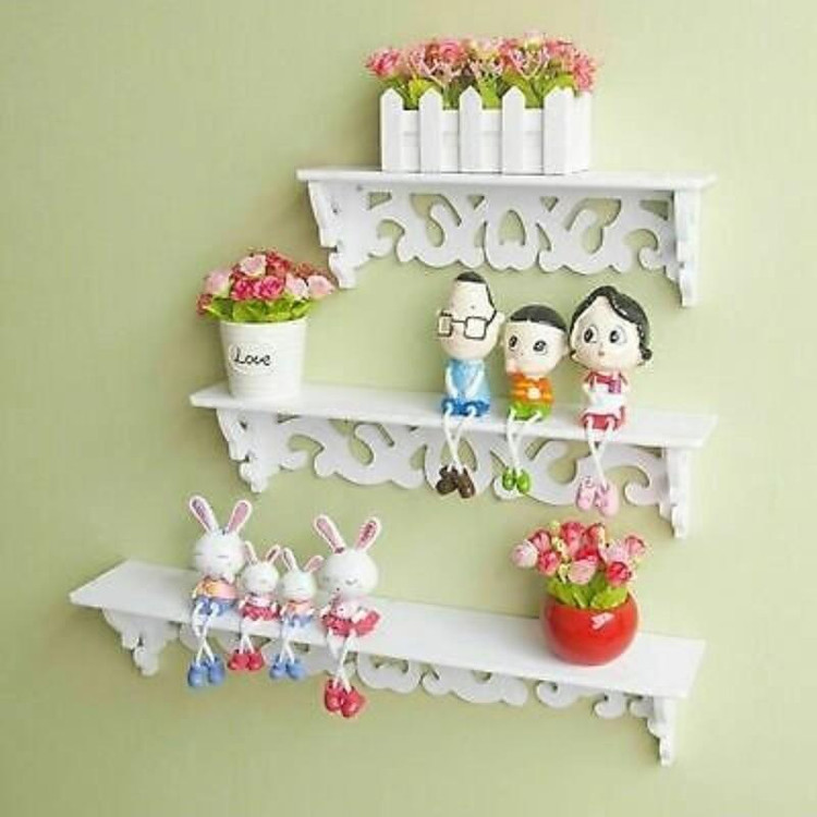 شلف طاقچه سه سایز دیواری طرح قلب جنس pvc درجه یک ضد آب مناسب برای انواع دیوار ها با نصب آسان ضد لک