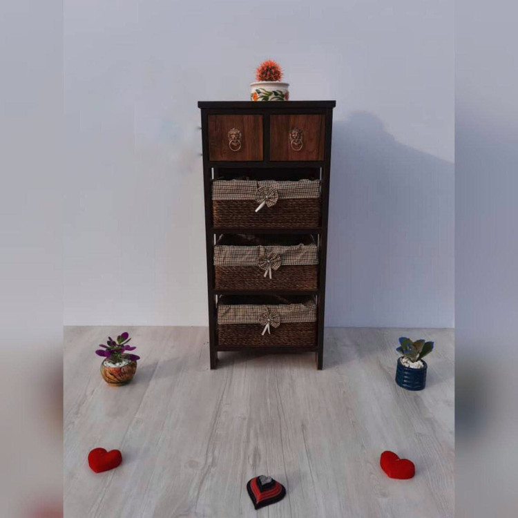 استندجاسیب زمینی پیاز چوبی ام دی اف دو کشو بالا سه سبده،جاپیازی،میز