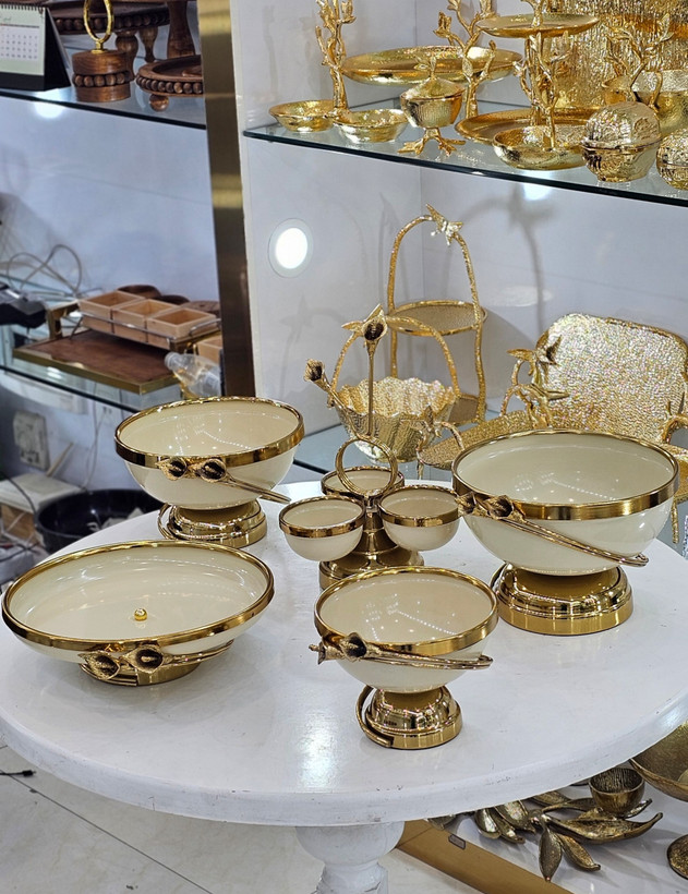 ست پذیرایی لیلیوم 5تیکه گل برنجی شیپوری (ارسال رایگان)