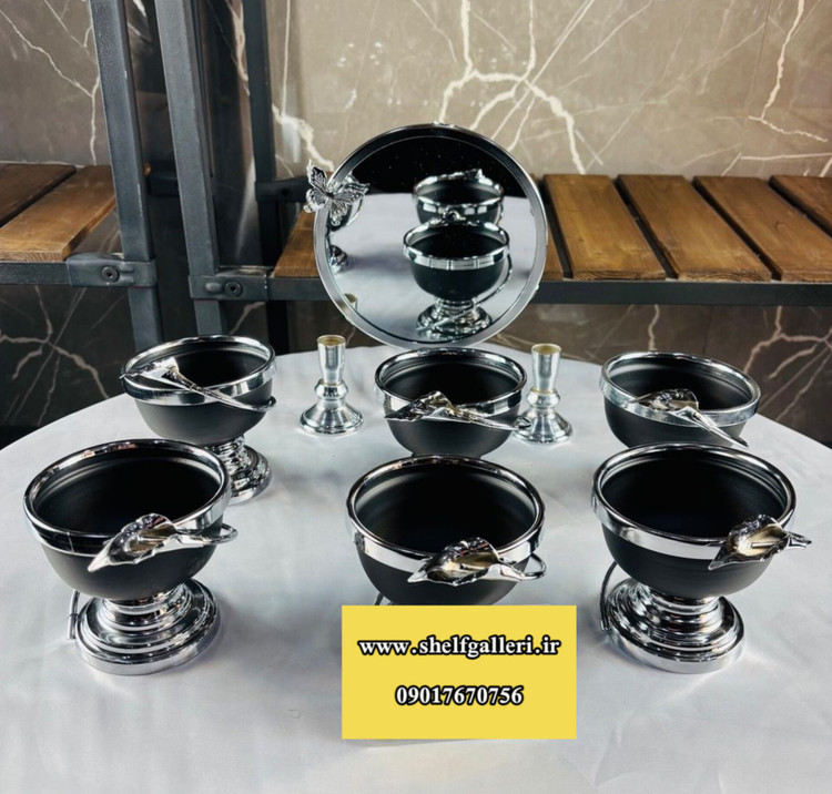 هفت سین کامل به همراه آینه و شمعدان فلزی